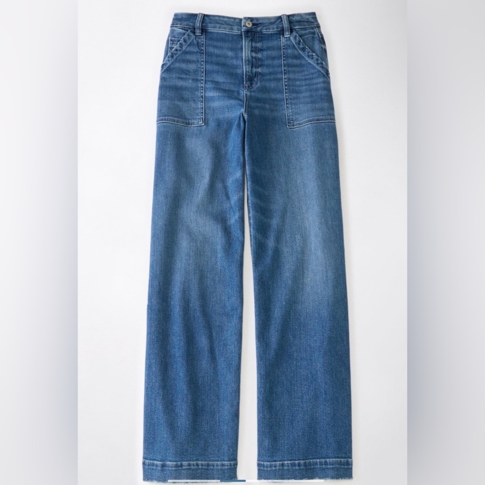 Dreamy Drape Stretch Curvy Super High-Waisted Baggy Wide Leg Jeans - Picture 13 of 15
